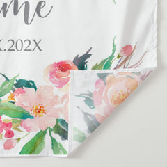 Lofaris Personalized Couples Name Flower Wedding Backdrop