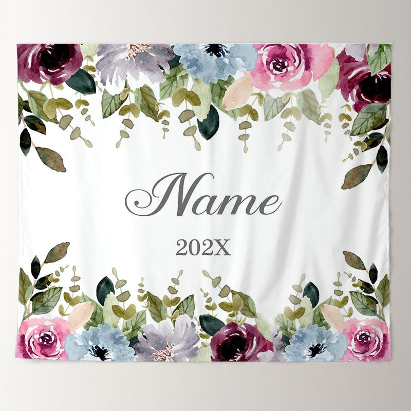 Lofaris Personalized Couples Name Flower Wedding Backdrop