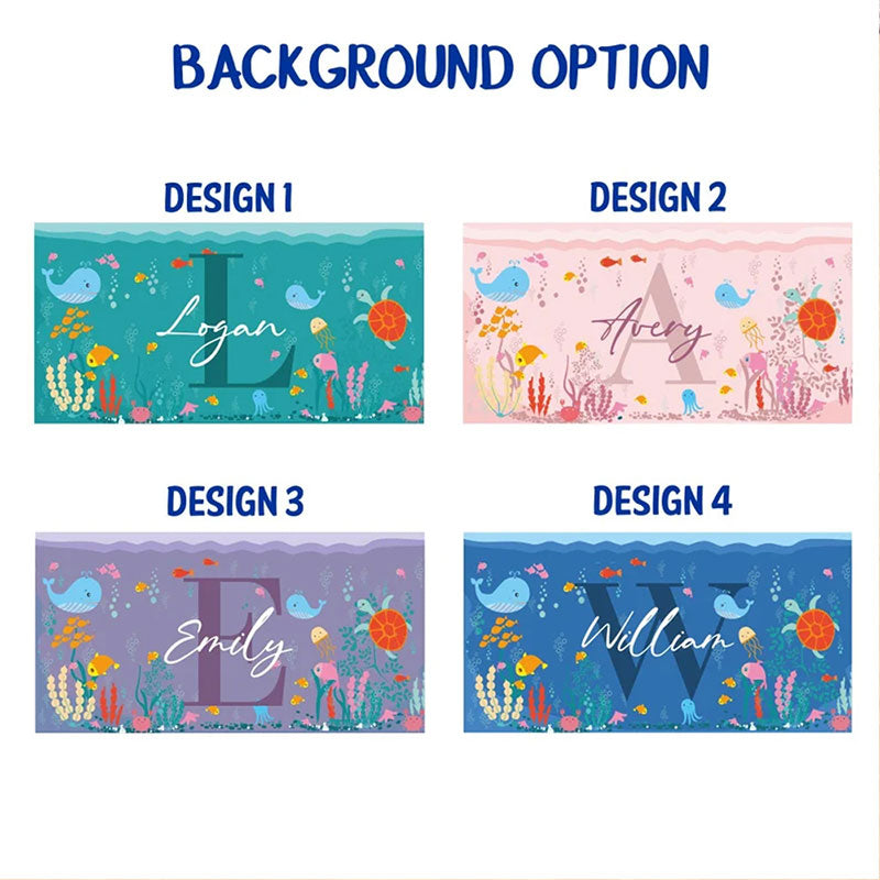 Lofaris Personalized Cute Sea World Fish Beach Towel