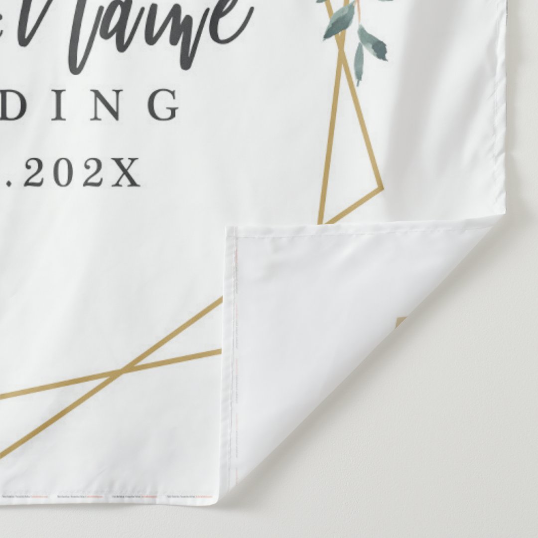 Lofaris Personalized Elegant Geometric Wedding Backdrop Banner