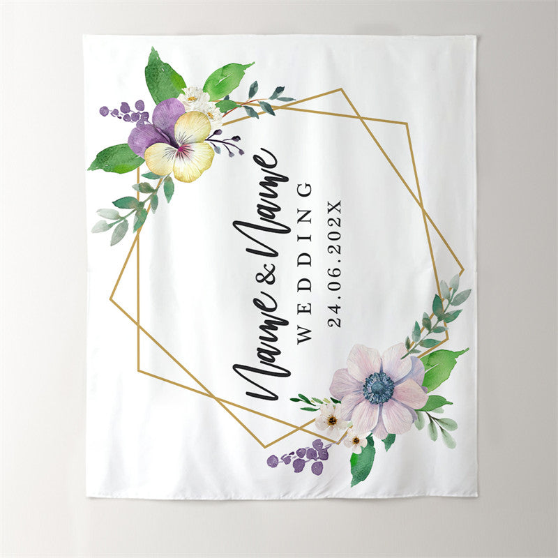 Lofaris Personalized Elegant Geometric Wedding Backdrop Banner