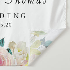 Lofaris Personalized Elegant Pink Flowers Wedding Backdrop