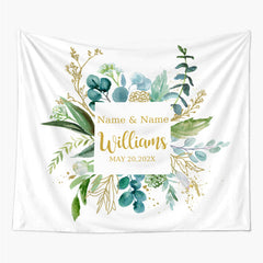 Lofaris Personalized Eucalyptus Wedding Backdrop
