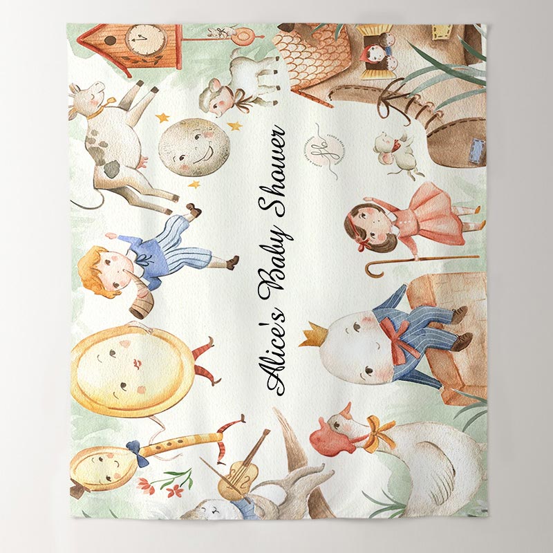 Lofaris Personalized Fairy Tale Kids Baby Shower Backdrop