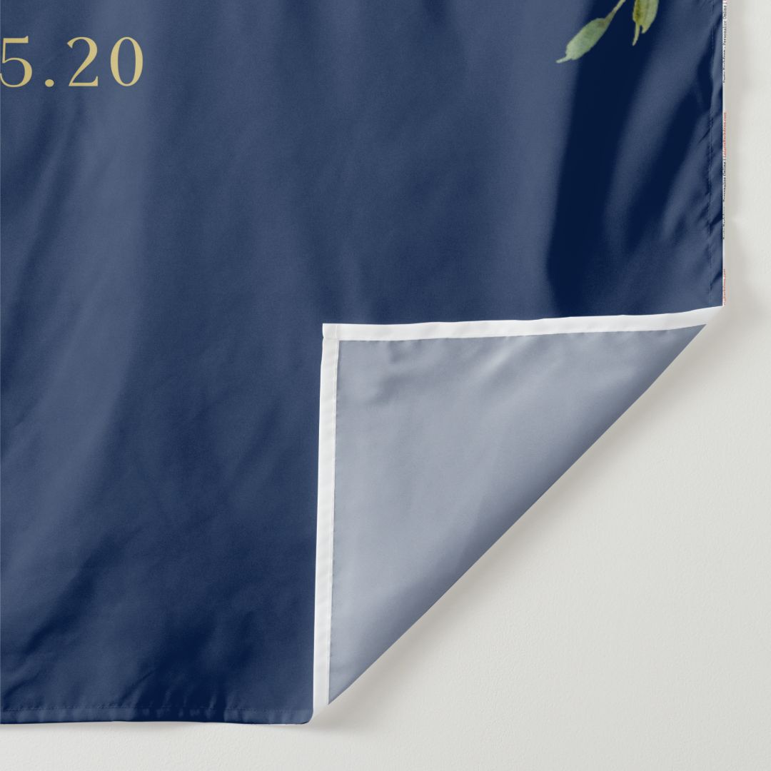 Lofaris Personalized Floral Blue Backdrop for Wedding