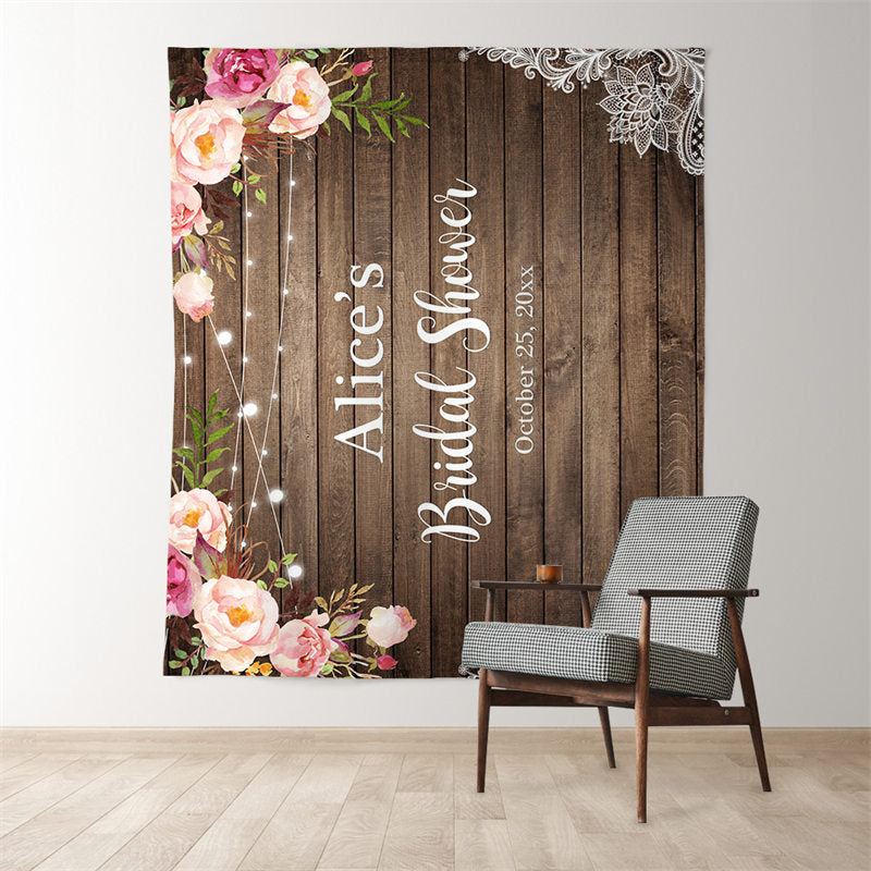 Lofaris Personalized Floral Bridal Shower Party Backdrop