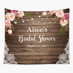 Lofaris Personalized Floral Bridal Shower Party Backdrop
