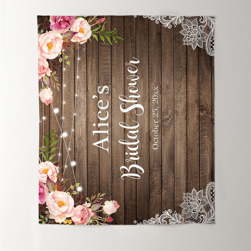 Lofaris Personalized Floral Bridal Shower Party Backdrop