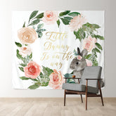 Lofaris Personalized Floral Bunny Party Backdrop For Baby Shower