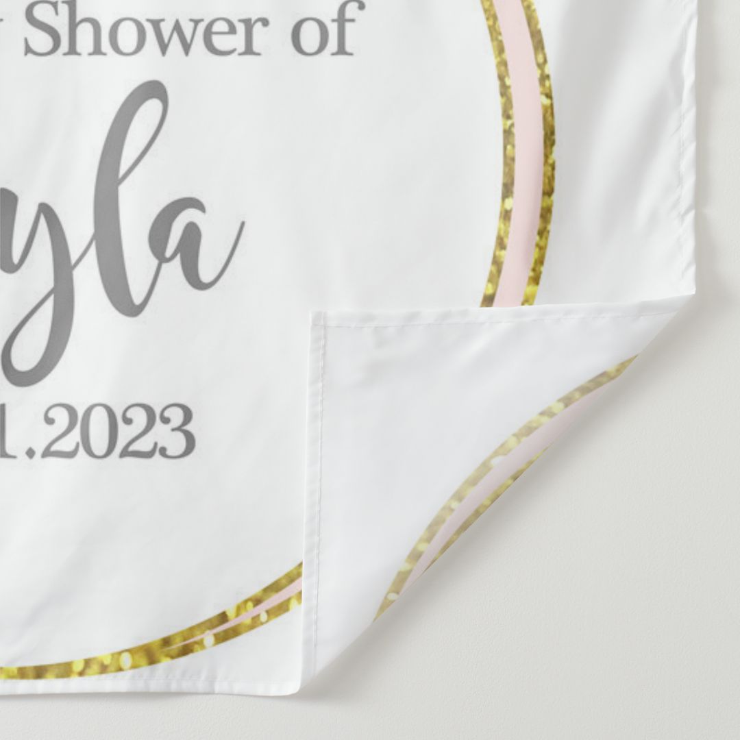 Lofaris Personalized Flowers Boho Baby Shower Backdrop