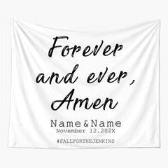 Lofaris Personalized Forever and Ever Wedding Tapestry Backdrop