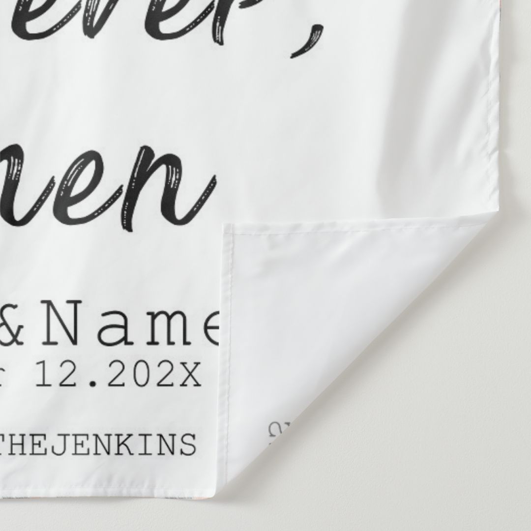 Lofaris Personalized Forever and Ever Wedding Tapestry Backdrop