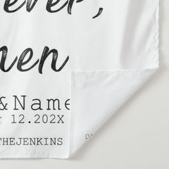 Lofaris Personalized Forever and Ever Wedding Tapestry Backdrop