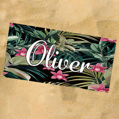 Lofaris Personalized Fruit Leaves Name Summer Beach Towel