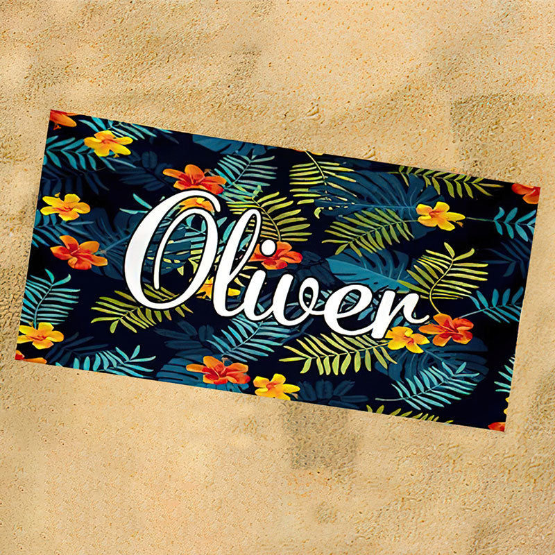 Lofaris Personalized Fruit Leaves Name Summer Beach Towel