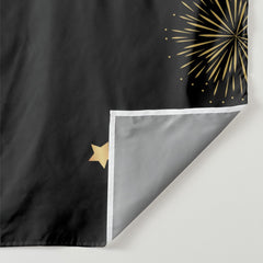 Lofaris Personalized Glitter Gold Black Birthday Banner