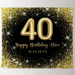 Lofaris Personalized Glitter Gold Sparkle Birthday Banner