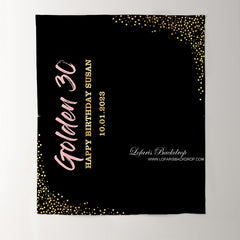 Lofaris Personalized Gold Confetti Birthday Backdrop Banner