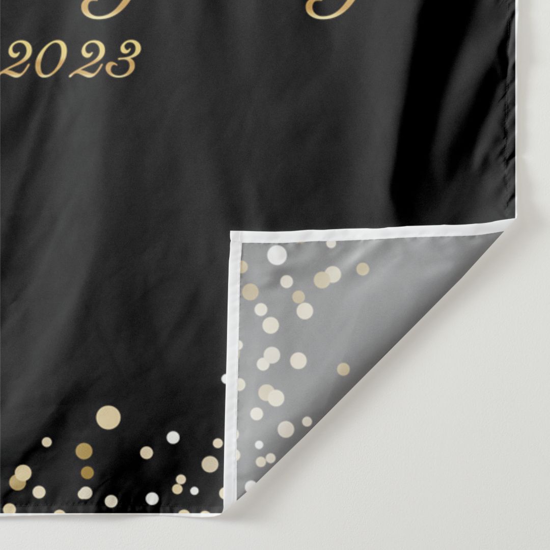Lofaris Personalized Gold Glitter And Black Birthday Backdrop