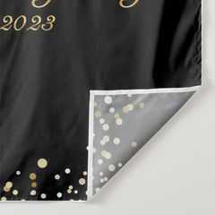 Lofaris Personalized Gold Glitter And Black Birthday Backdrop