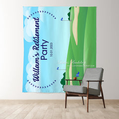 Lofaris Personalized Golf Birthday Backdrop Decor