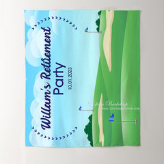 Lofaris Personalized Golf Birthday Backdrop Decor