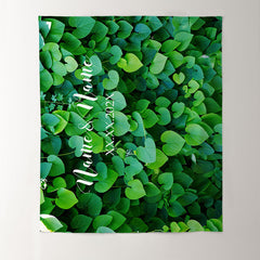 Lofaris Personalized Green Leaves Wedding Backdrop