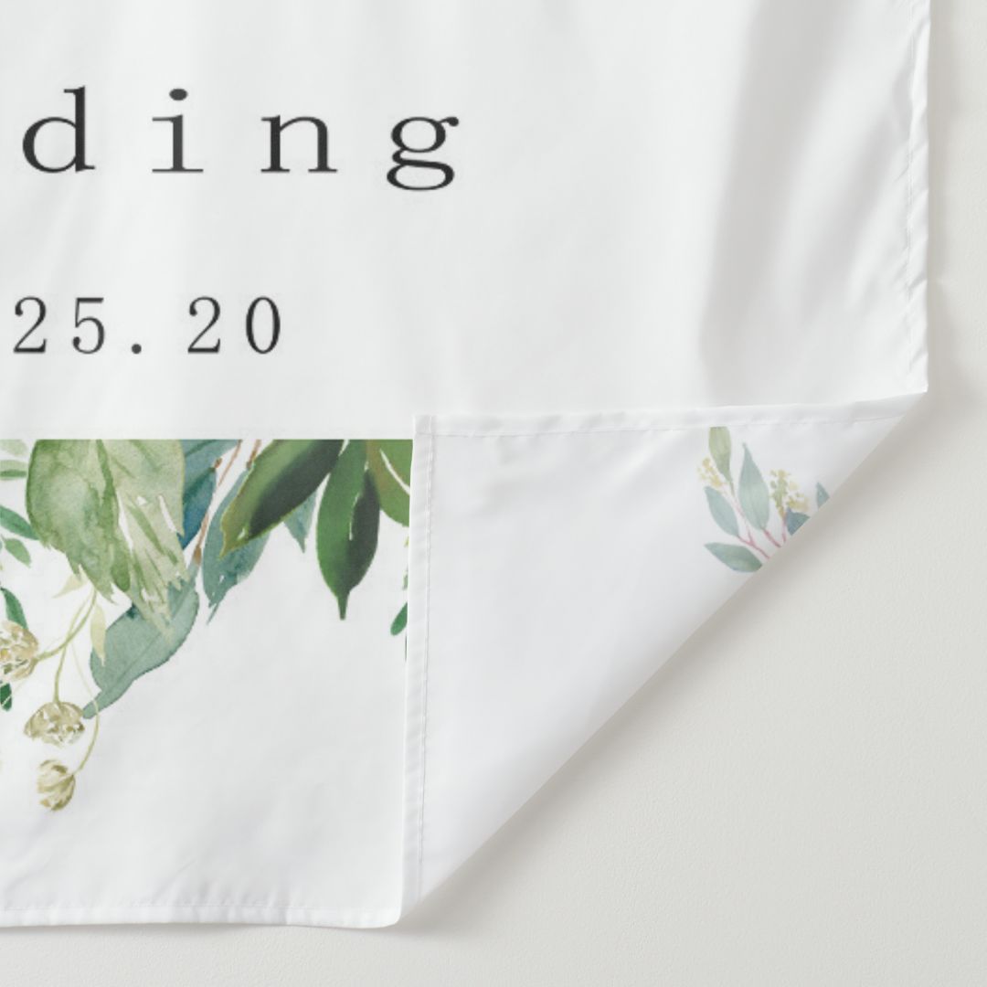 Lofaris Personalized Greenery Banner Wedding Reception Backdrop