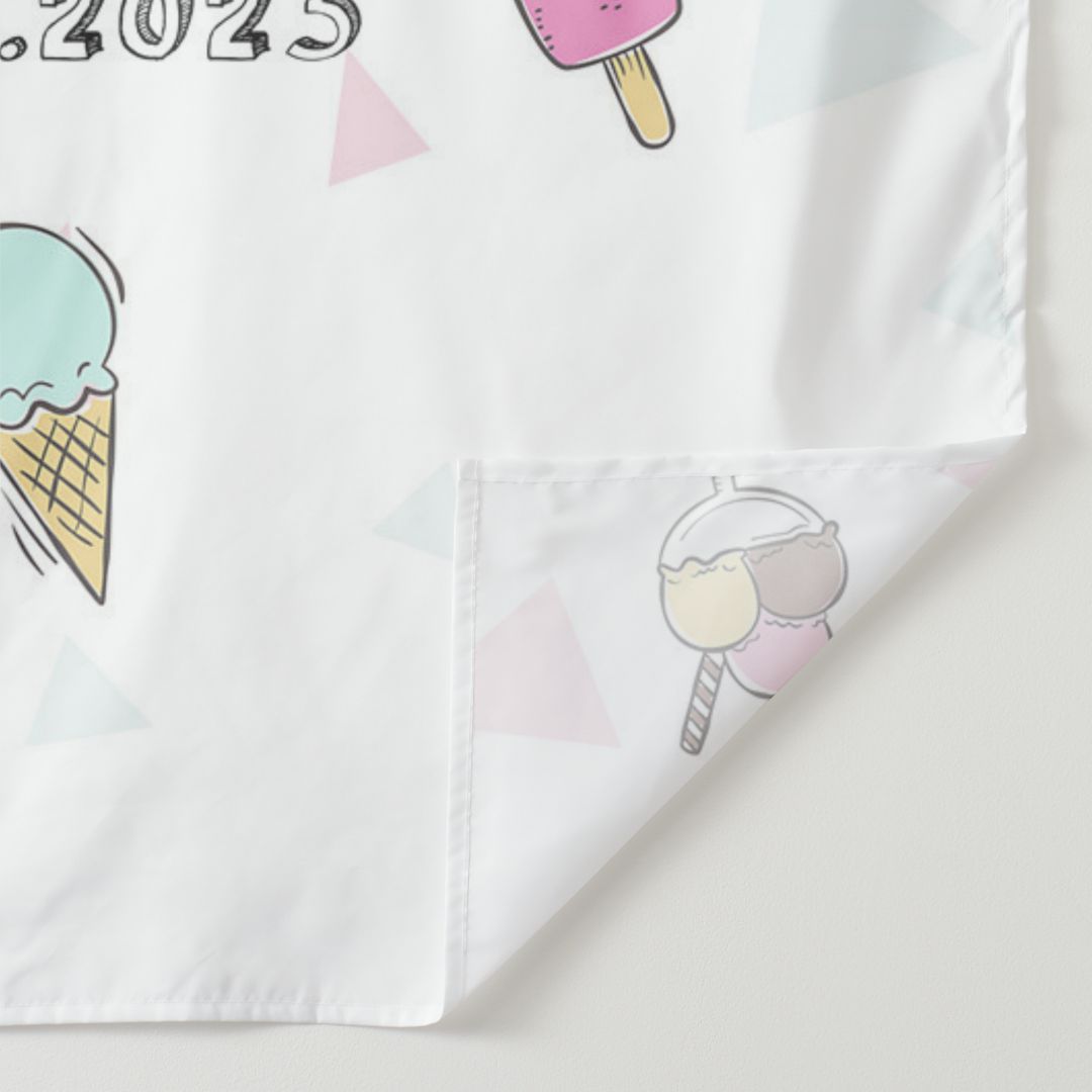 Lofaris Personalized Ice Cream Birthday Backdrop Banner
