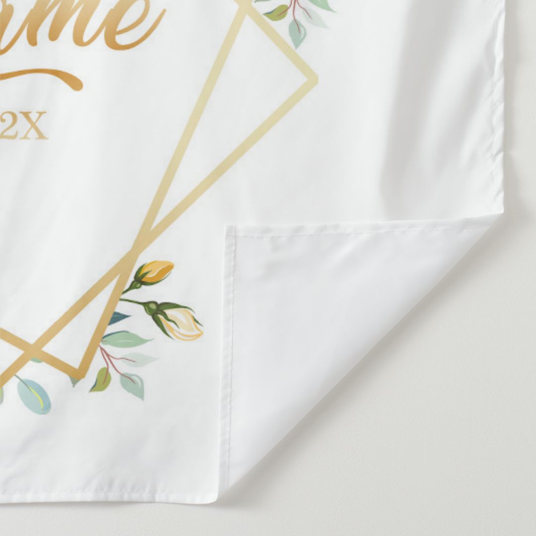Lofaris Personalized Ivory Floral Wedding Backdrop