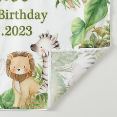 Lofaris Personalized Jungle Green Leaves Backdrops for Baby Shower