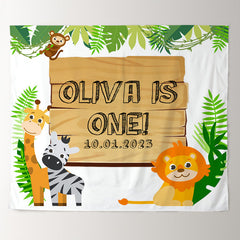 Lofaris Personalized Kids Outdoor Birthday Backdrop Banner