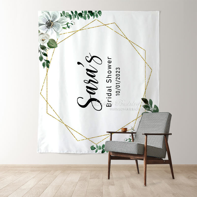 Lofaris Personalized Leaves Bridal Shower Wedding Backdrop Banner