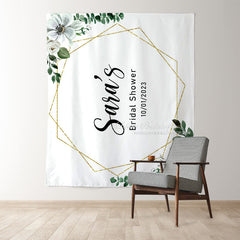Lofaris Personalized Leaves Bridal Shower Wedding Backdrop Banner