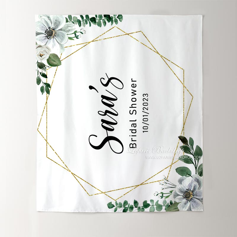 Lofaris Personalized Leaves Bridal Shower Wedding Backdrop Banner