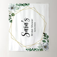 Lofaris Personalized Leaves Bridal Shower Wedding Backdrop Banner