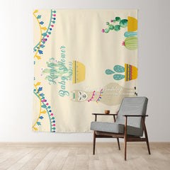 Lofaris Personalized Llama Baby Shower Backdrop Banner