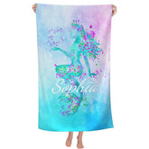 Lofaris Personalized Mermaid Princess Sand Free Beach Towel