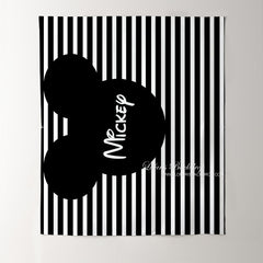 Lofaris Personalized Black and White Backdrop for Birthday Party