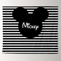 Lofaris Personalized Black and White Backdrop for Birthday Party