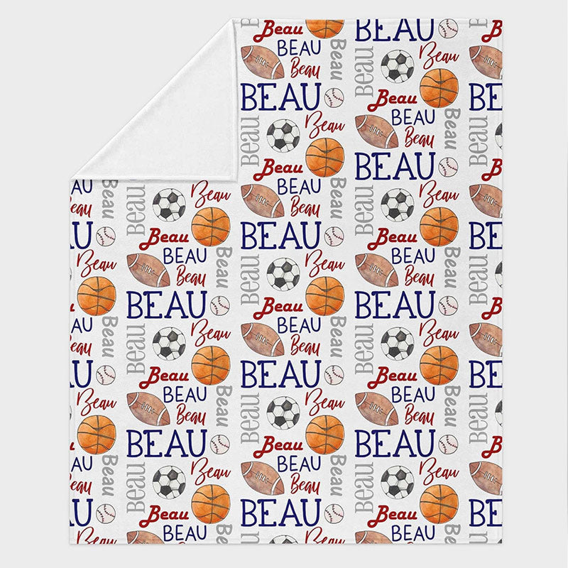 Lofaris Personalized Name American Football Blanket Kids Gift