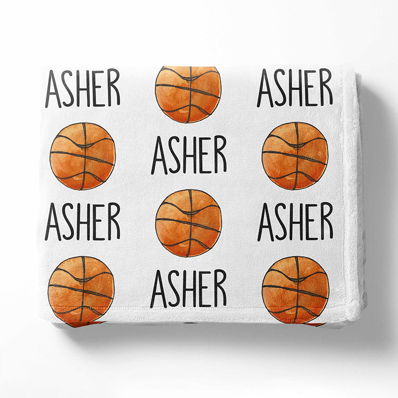 Lofaris Personalized Name Basketball Blanket Sports Gift For Boy