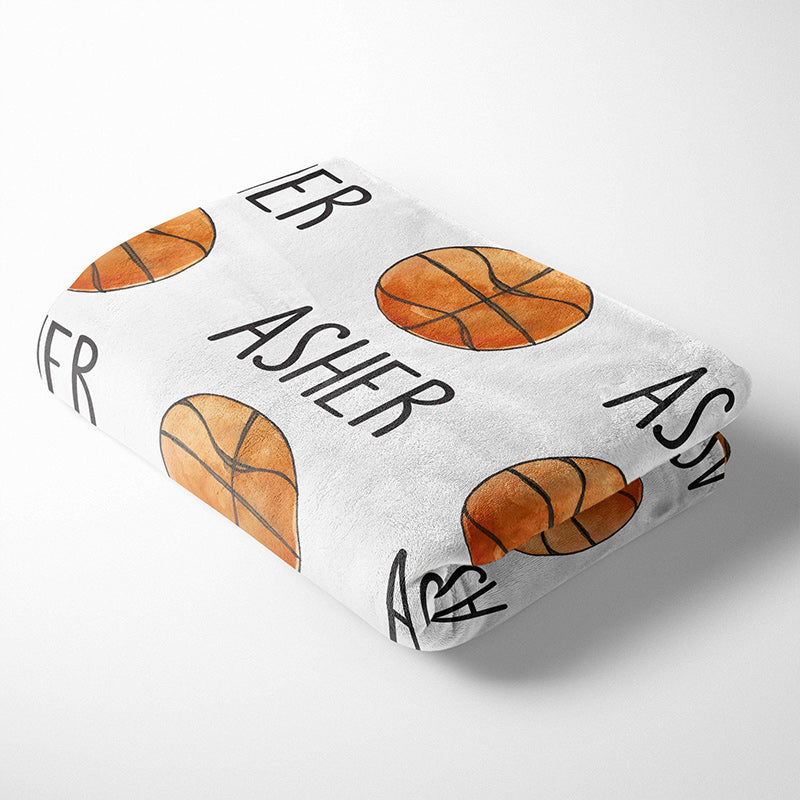 Lofaris Personalized Name Basketball Blanket Sports Gift For Boy