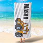 Lofaris Personalized Name Large Truck Beach Towel