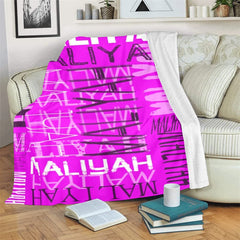 Lofaris Personalized Name Magenta Throw Blanket Kid Gift