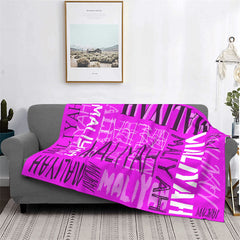 Lofaris Personalized Name Magenta Throw Blanket Kid Gift