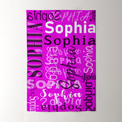Lofaris Personalized Name Magenta Throw Blanket Kid Gift