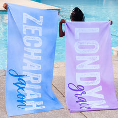 Lofaris Personalized Name Summertime Party Photo Beach Towel