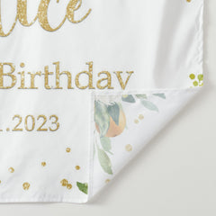 Lofaris Personalized Orange Gold Glitter Baby Shower Party Backdrops