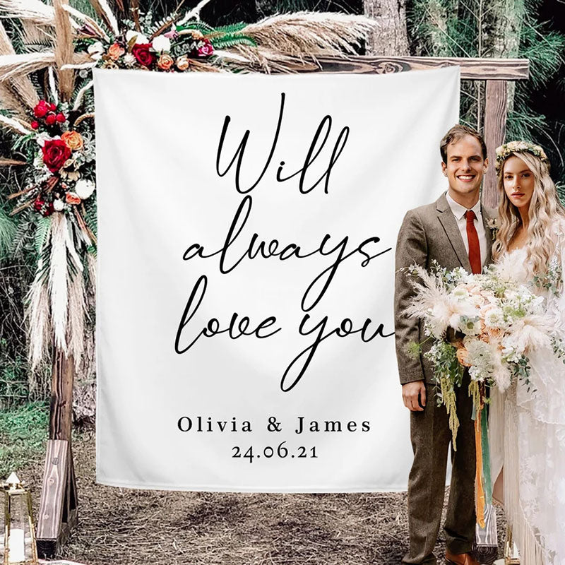 Lofaris Personalized Outdoor Glassland And Floral Wedding Backdrop